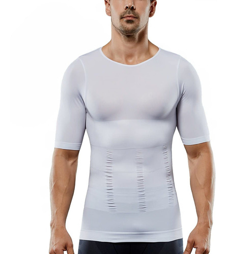 Camiseta Compresion Para Hombre Sin Costura Manga Corta