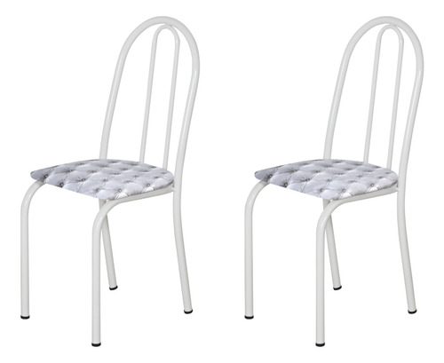 Conjunto 4 Cadeiras América 050 Branco Liso - Artefamol