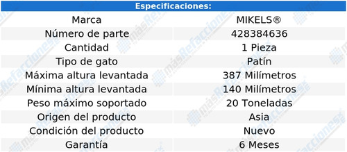 Gato Hidraulico Patin 2ton Compacto Mikels C/portafolio Gp2c
