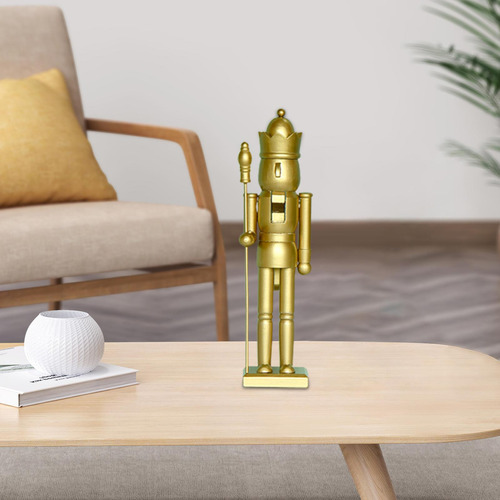 Cascanueces Rey Dorado Adornos De Mesa De Madera Con Temátic