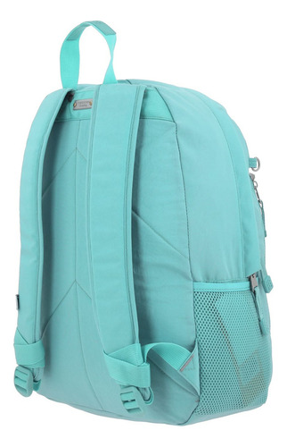 Mochila Grande Zilp Turquesa Multiples Bolsillos Diseño De La Tela Lisa