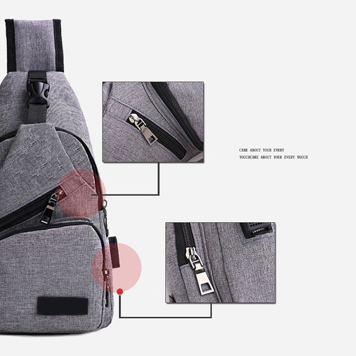 Hombres Bolso De Hombro Usb Carga Anti Robo Seguridad Para V