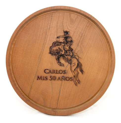 Platos De Algarrobo X6 Unid. Personalizados 22 Cm Madera Plato Personalizado Con Grabado Láser