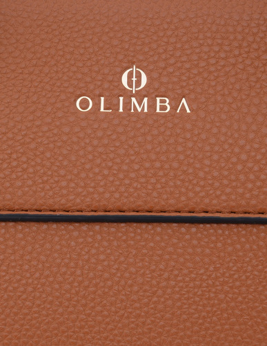Bolsa Satchel Olimba Para Dama Mediano 9928 Marrón Lisa Oro