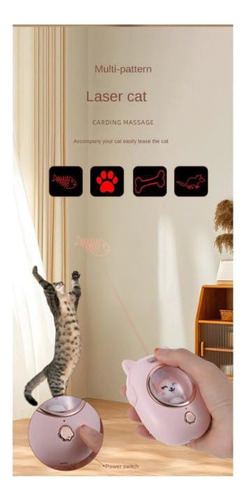 Cepillo Peine De Aseo Para Mascotas Juego Laser Usb 2 En 1 Rosa Claro