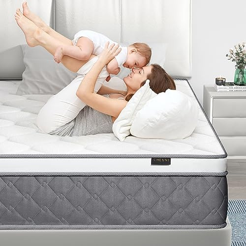 Colchón Híbrido Chevni King 10 , Gel Memory Foam