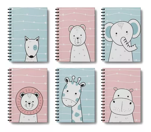 6 Adesivos Capa De Caderno Desenho Animais Pratico Infantil1