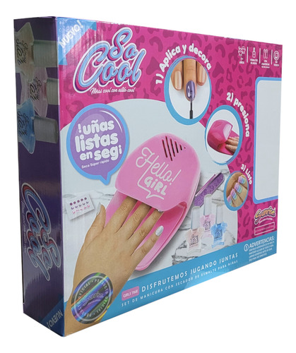 Set De Uñas Para Niñas Esmaltes Lavables Y Maquinita De Aire