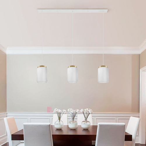 Lampara Colgante Renu 3 Luces Pantalla Transparente Bronce