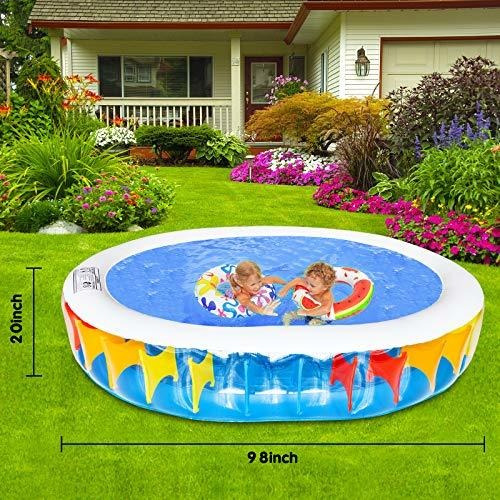 Toddlers Baby Pool Blow up Pool Family Swimming Pools Above Ground for Kids Adults 100x75x20 Large Inflatable Pool Portable Outdoor Garden Backyard Oval Party Swim Center Kiddie Pool 