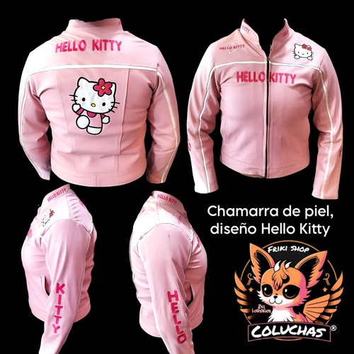 Chamarra De Piel Con Diseño De Hello Kitty