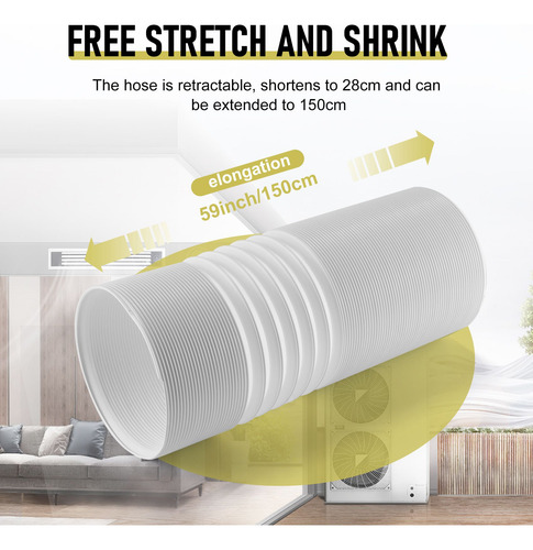 Tubo De Escape Flexible De Aire Acondicionado De 15 Cm De Di