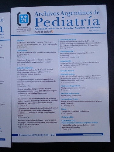 Archivos Argentinos De Pediatría 2021 2022 X 9 (Usado)
