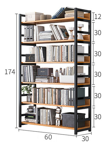 Librero Estante De Madera Moderno Niveles 80cm Con Repisas 6