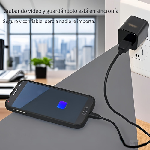 Cámara Espía Oculta 4k Mini Wifi Plug-in Negra