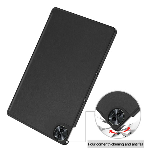 Funda Inteligente De Cuero Negro Para Realme Pad 2