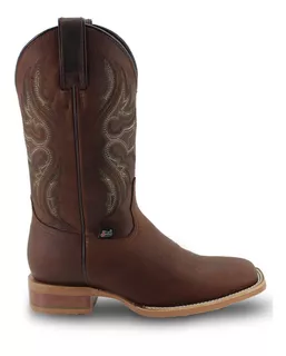 Botas Vaqueras Hombre Justin Boots En Piel Con Punta Ancha