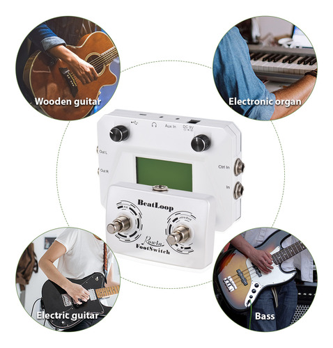 Pedal Circular Rowin Drum Machine, Guitarra Looper