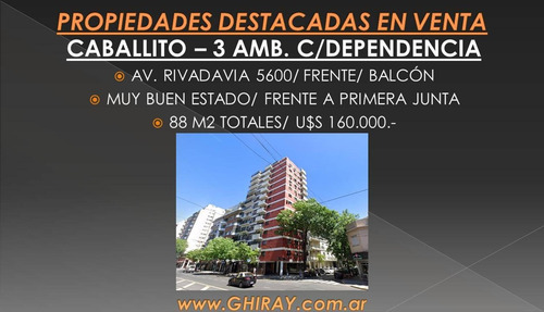 Imagen 2 de 22 de 3 Amb C/dep. Caballito, Rivadavia 5600. Excelente Propiedad