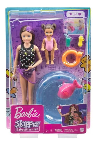 Boneca Barbie Skipper Baba Na Piscina Com Pet Grp39 Mattel