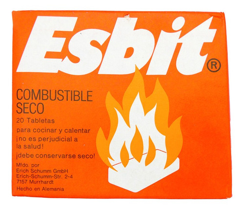 Pastilla De Combustible Seco Para Camping Esbit 20 Tabletas