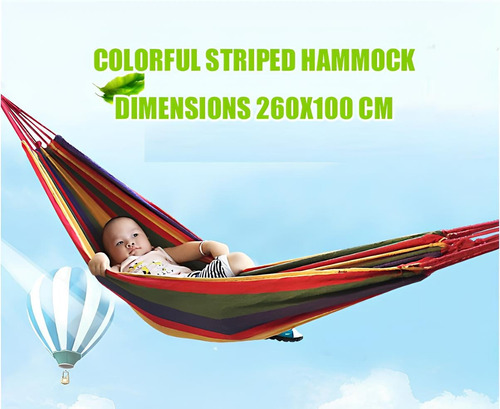Hamaca Algodón Para Jardín Camping Cómoda De Tela Portátil