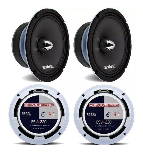 Alto Falante Snake 6 Pol Porta + 6x9 Woofer Tampão 220w Cada