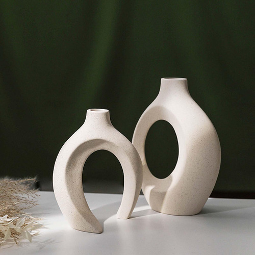 2 Peças Vaso De Flores De Cerâmica Estilo Europeu Arranjos