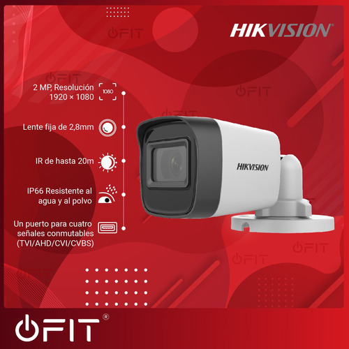 Imagen 1 de 1 de Kit Seguridad Hikvision Fullhd Dvr 8 + Disco 1tb +6 Cam 720p