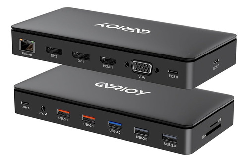 Docking Station Usb C Gvrioy 15 En 1 Hdmi 4k Vga Rj45 Sd Usb