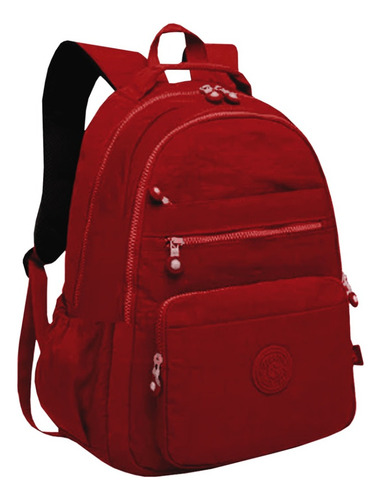 Mochila Bolsa Feminina Notebook Impermeável Reforçada Leve Cor Vermelho