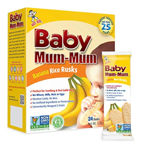 Baby Mummum Rice Rusks 24 2 Piezas Plátano Paquete De 6