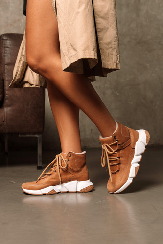 Zapatillas Mujer Urbanas Cuero Suela Goma Botas Moda Karol