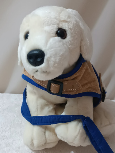 Peluche Perro Keel Toys 29 Cm, Con Abrigo Y Correa (vintage) Beige (Usado)