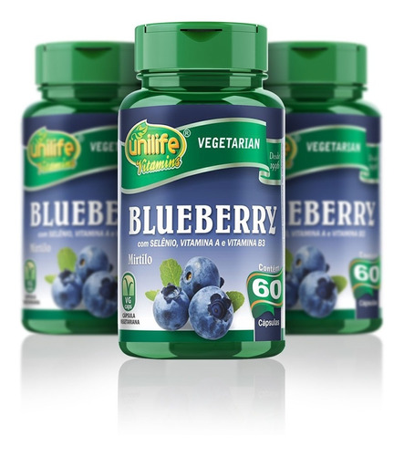 Blueberry Arándano Vitaminas  Y Minerales - 60 Cáps  