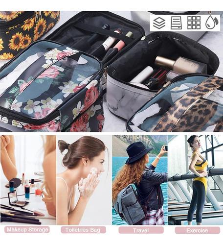 Bolsas De Maquillaje Con Forma De Girasol De Doble Capa, ...