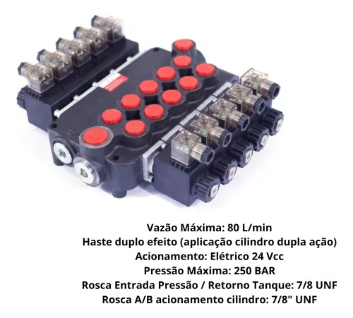 Comando Eletrico 12v Monobloco 80 Litros Hidraulico