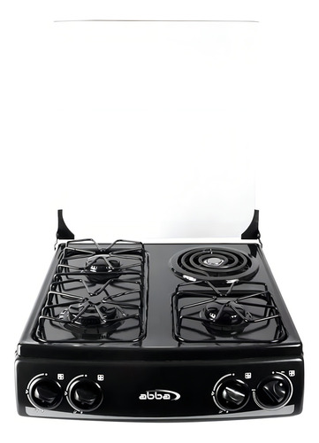 Estufa De Sobreponer Abba 4 Puestos Mixta Glp Sm 400-2 N Ql Color Negro