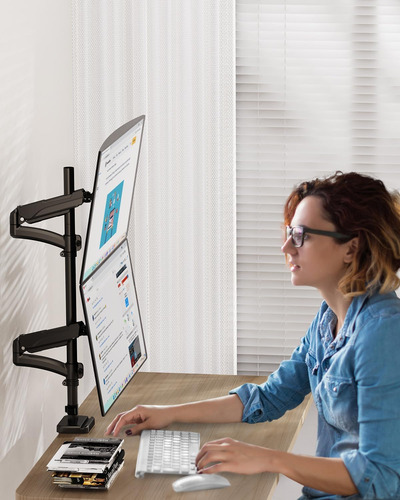 O Suporte Vertical De Monitor Duplo Comporta Libras, De