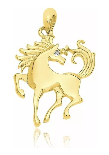 Pingente Cavalo Country Segura Peão Folheado Ouro 18k