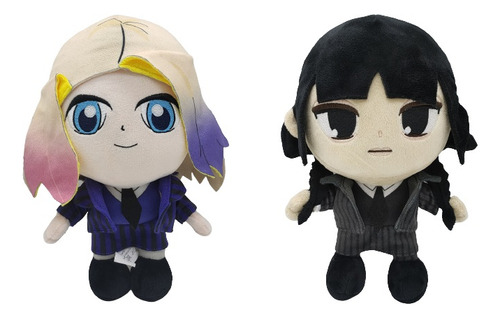 Set Peluches Wednesday Merlina Addams Y Enid Sinclair 25 Cm