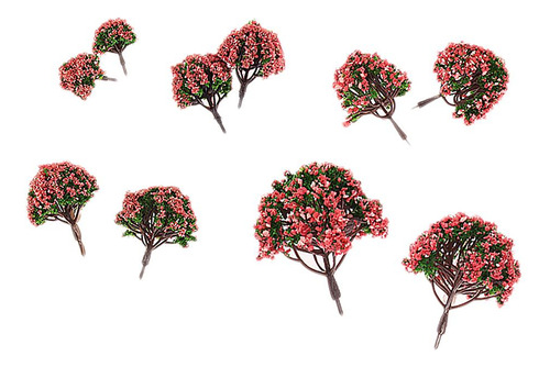 10pcs Juguetes De Paisaje De Tren Modelos De Árboles