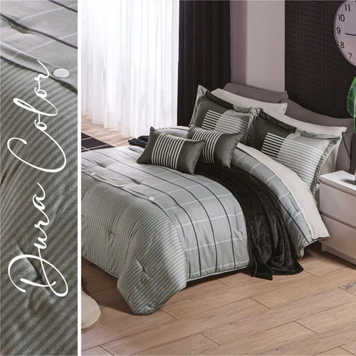 Edredón Individual Concord Lavable Gray Microfibra