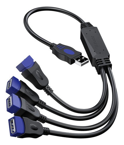 Andtobo - Divisor Usb 1 A 4, Cable De Carga Usb 2.0 Y Diviso