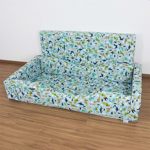 Caminha Espumada Colchão De Dinossauro 1m50m X 80cm X 25cm Cor Azul