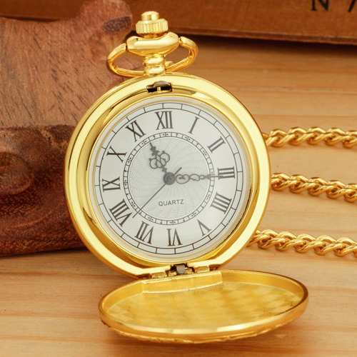 Reloj De Bolsillo Dorado Switchme Con Cadena Y Esfera Romana