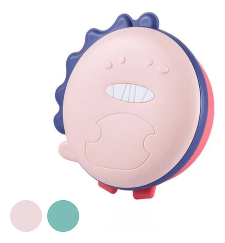 Plato Infantil Bebé Con Sopapa Y Tapa Térmico Antideslizante Rosa Dino