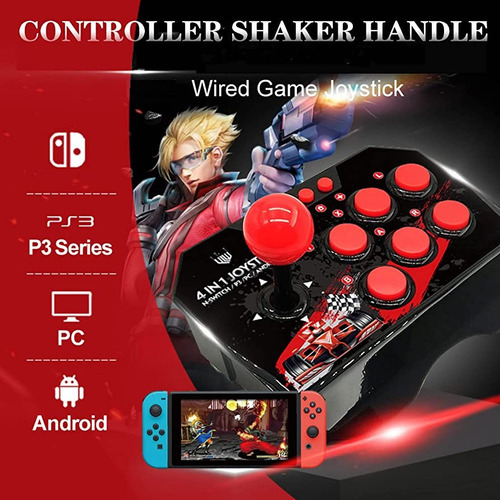 Controle Fliperama Compativel Nitendo Switch Game Arcade Box Cor Preto