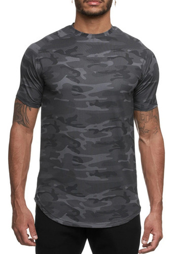 Camiseta Deportiva Elástica De Secado Rápido Para Hombre