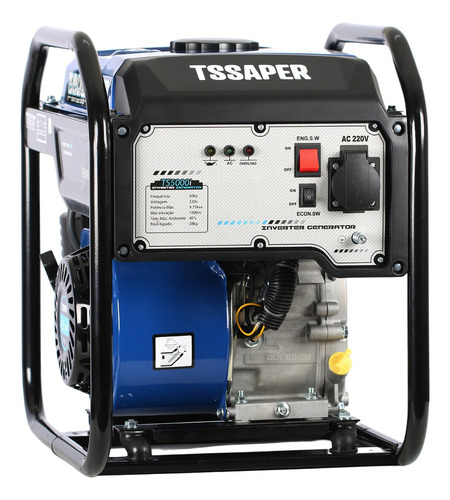 Gerador de energia a gasolina inverter 4,75 kVA 4 tempos 220v Tssaper modelo TS5000i